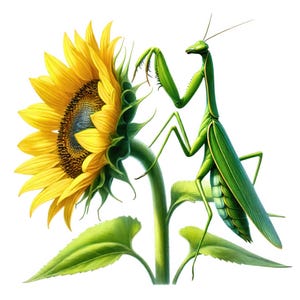 Clipart bidsprinkhaan | 12 hoogwaardige ontwerpen | Unieke bidsprinkhaan-clipartbundel | Groene kever | Mantis Art, afdrukbare items, commercieel gebruik