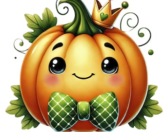Cute Pumpkin Clipart | Fall PNG Bundle, Commercial Use (Digital Download)