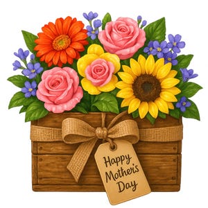 Mothers Day Flowerpot Clipart, Mothers Day Flowers, Happy Mother&#39;s Day Bundle, Mom Clipart, Mothers Day Gifts, Set of 12, Sublimation Design