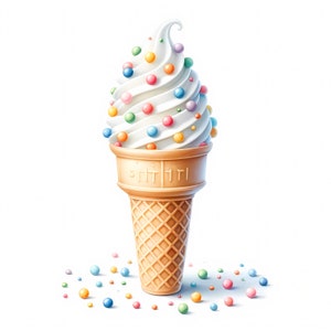Clipart hagelslag ijs | 12 hoogwaardige JPG's | Heerlijk ijs clipartbundel | Zoete traktatiekunst | Dessertkunst | Commercieel gebruik