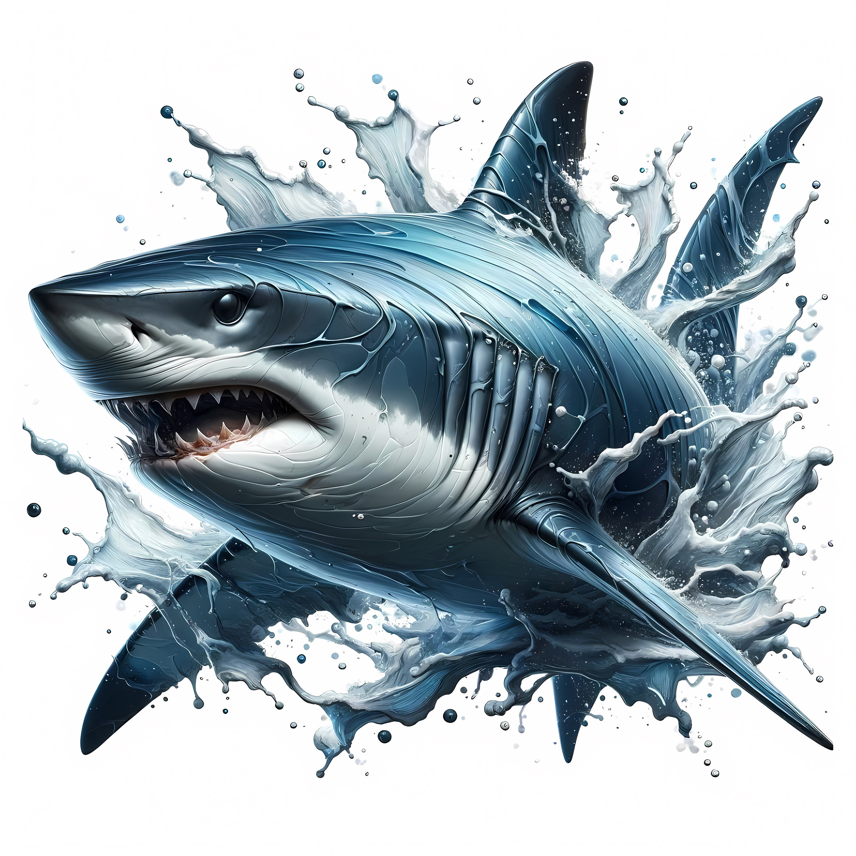 3D Shark Clipart 10 High-quality Jpgs Whimsical 3D Majestic Shark ...