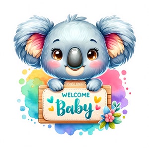 Welcome Baby Clipart - 12 JPG di alta qualità - Baby Shower - Decorazioni per la cameretta dei bambini, creazione di biglietti, artigianato digitale in carta, licenza commerciale