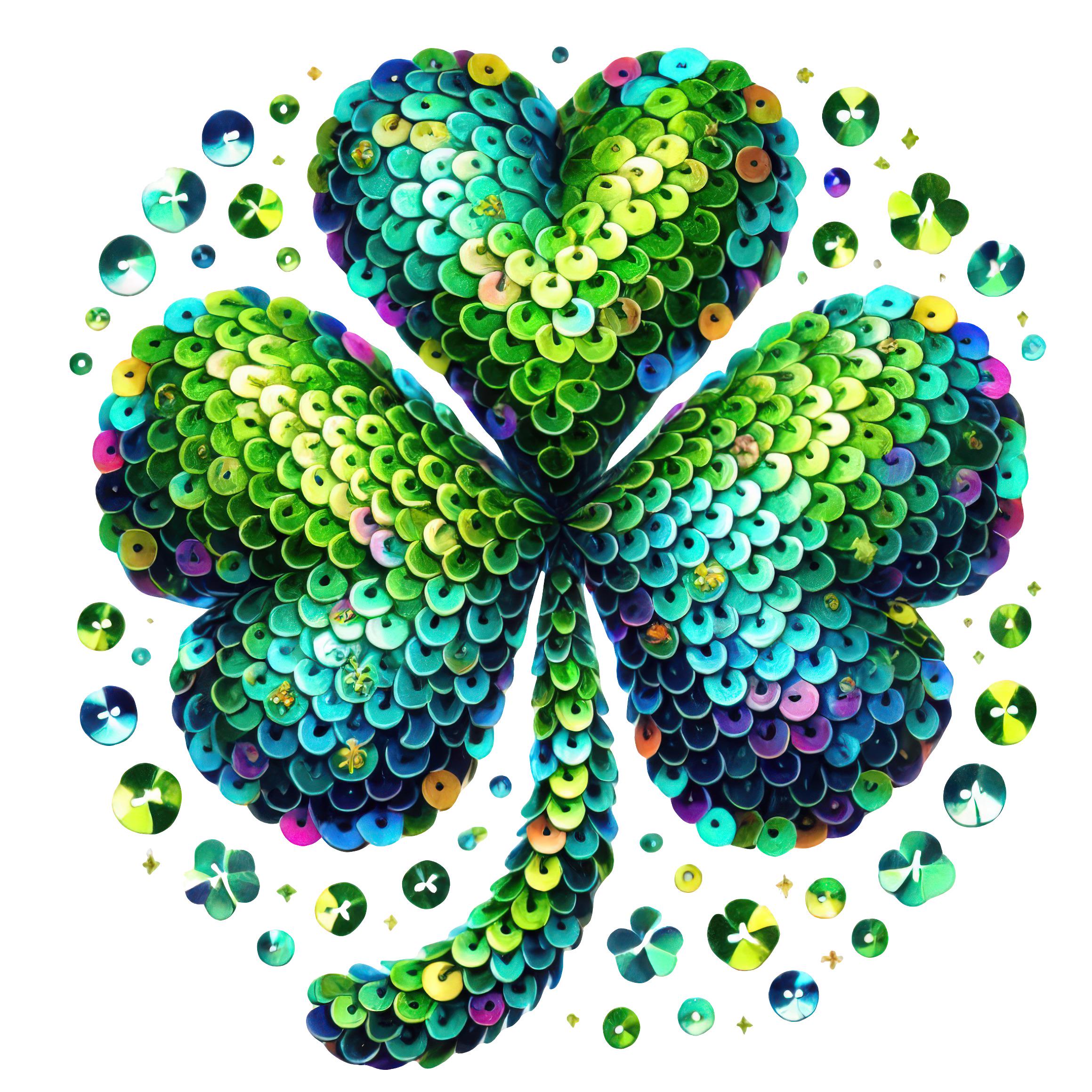 Glitter Sequin Shamrock Clipart: St Patrick's Day Designs (digital ...