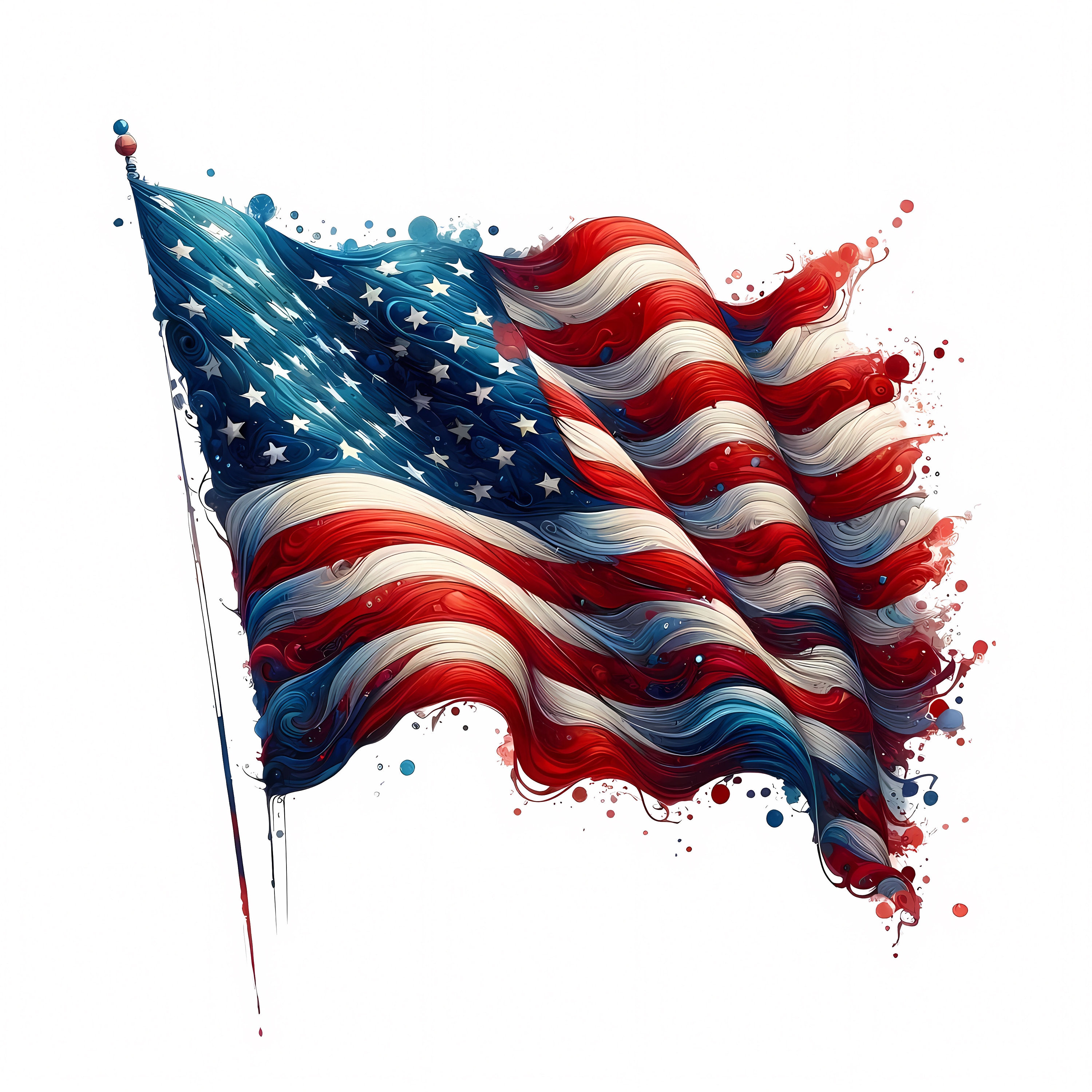 Clipart de la bandera de EE. UU.: Arte patriótico de la bandera  estadounidense (uso comercial) (descarga digital) 12 JPG - Etsy México, image size:3000x3000