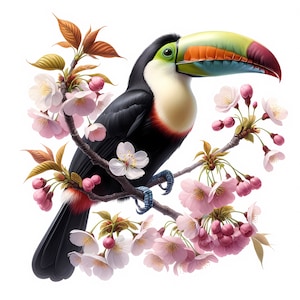 Toucan Clipart | 11 JPGs de alta qualidade | Pacote de clipart | Arte de parede | Decoração tropical | Arte de pássaros da floresta | Vestuário | PaperCraft | Uso comercial