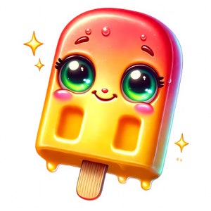 Clipart di gelato carino / 12 JPG di alta qualità / Adorabile pacchetto di clipart di gelato / Dolcetti estivi / Arte murale / Stampabile / Uso commerciale