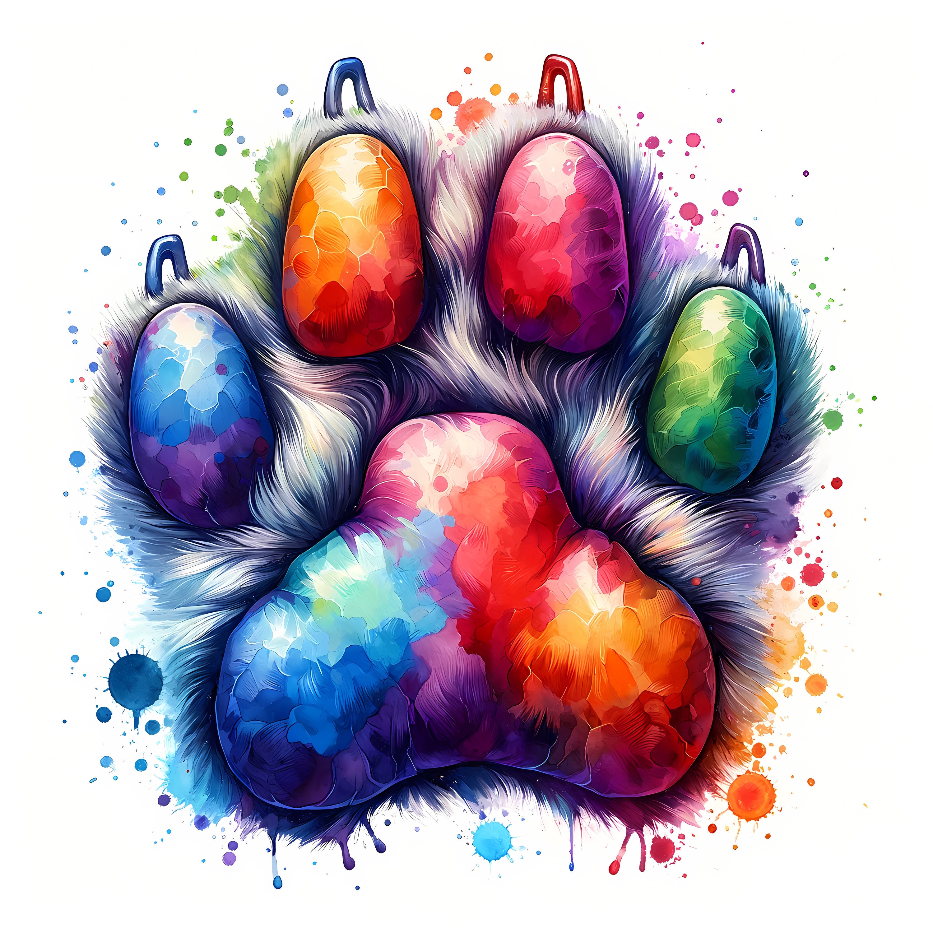 Cat Paw Print Clipart 11 High-quality Jpgs Cat Paws Clipart Bundle Wall ...