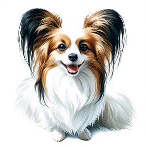 Papillon Dog Clipart | 10 High-quality Jpgs | Clipart Bundle | Wall Art ...