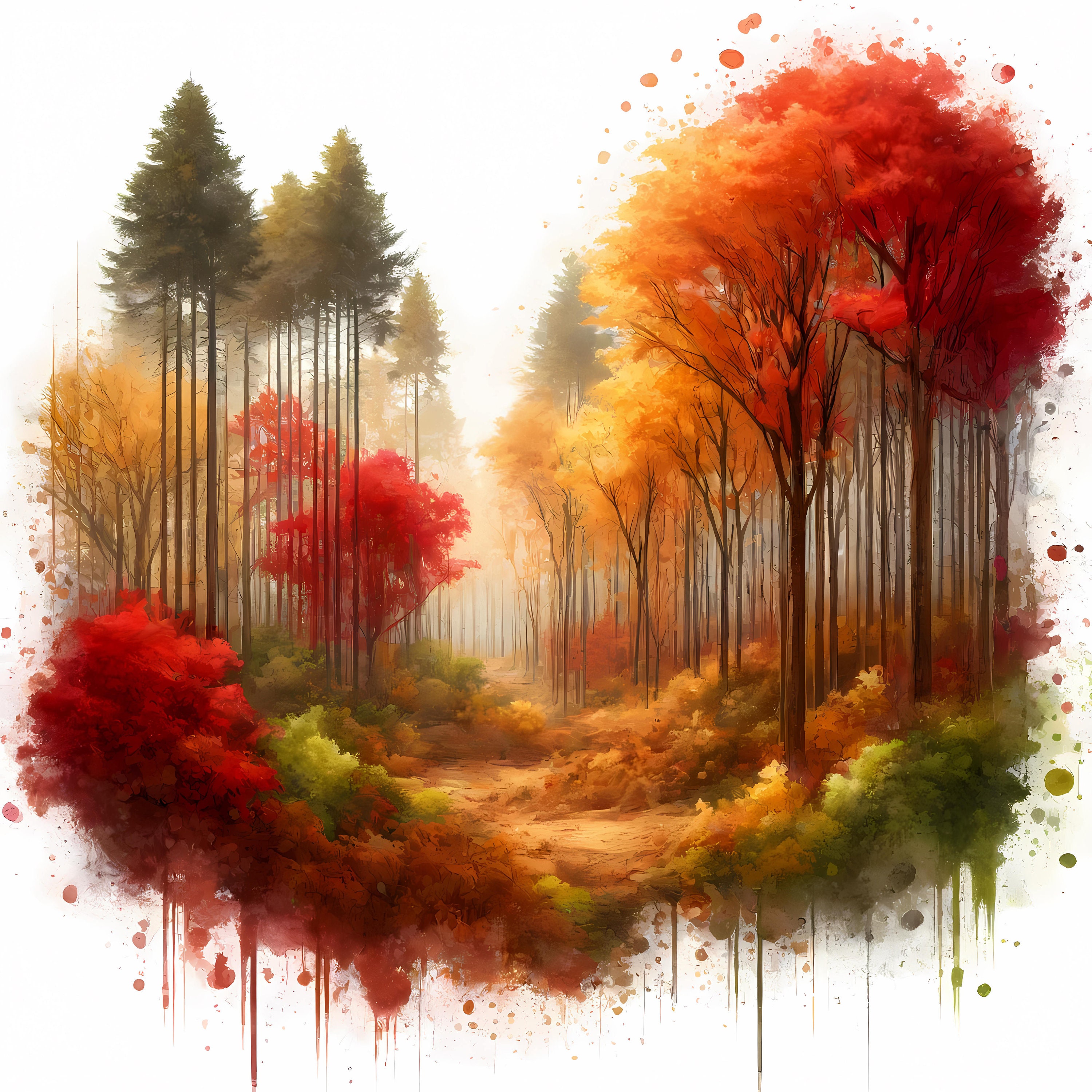 Forest Clipart 12 High-quality Jpgs Enchanting Forest Clipart Bundle ...