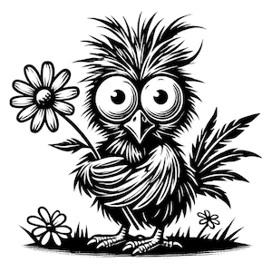 Verrücktes Huhn SVG & PNG, Verrücktes Huhn mit Blumen Clipart, lustig, Huhn Silhouette, SVG-Dateien für Cricut, Sublimation, kommerzielle Nutzung