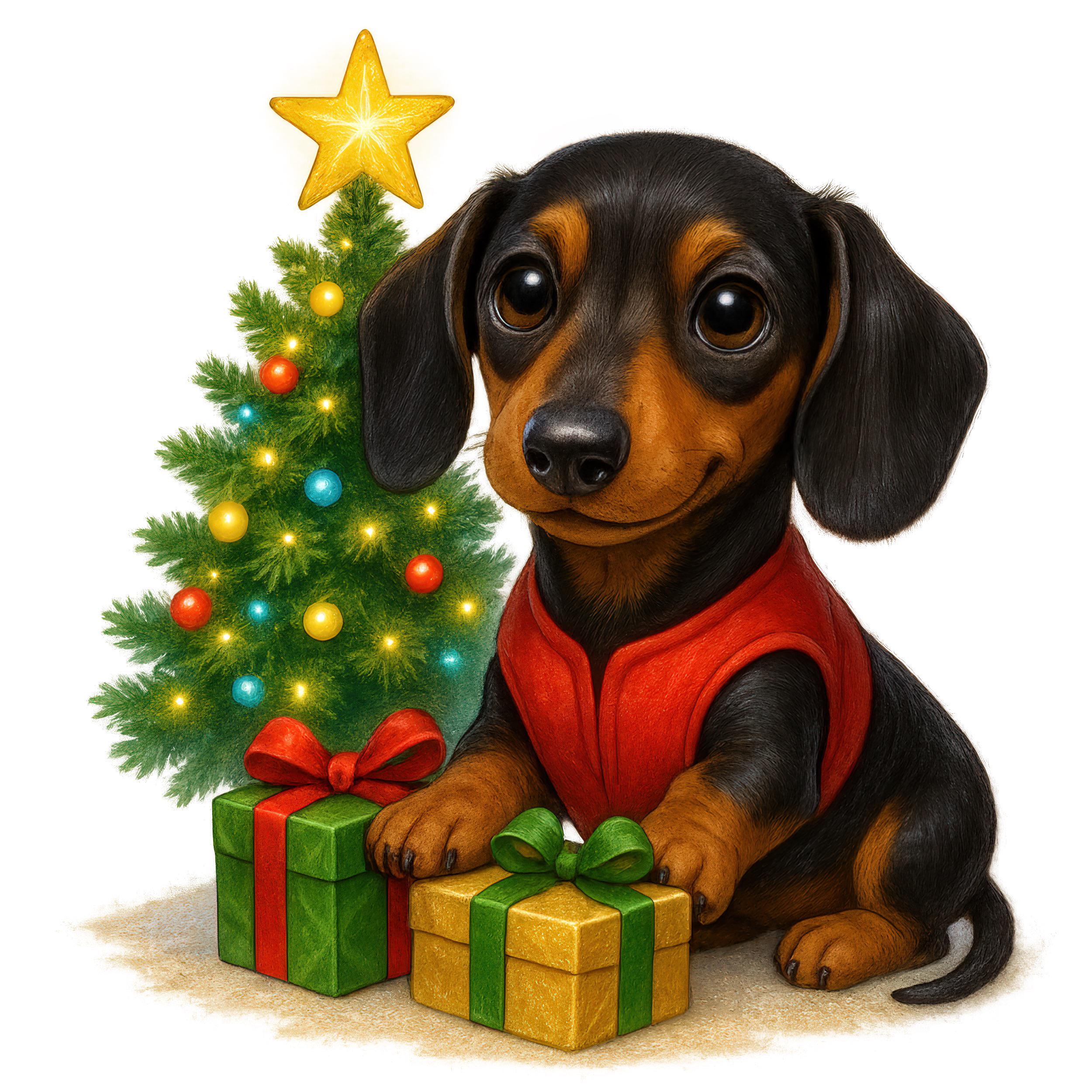 Christmas Dachshund Clipart Bundle: Holiday Wiener Dog PNG (instant ...