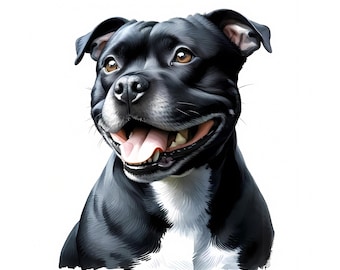 Staffordshire Bull Terrier Clipart | 12 High-Quality JPGs | Clipart Bundle | Wall Art | Paper Craft | Digital Prints | Commercial Use