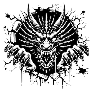 Drache SVG & PNG, Drache Clipart, zorniger Drache, Drache Vektor-Bild, Drache Silhouette, SVG-Dateien für Cricut, Sublimation, kommerzielle Nutzung