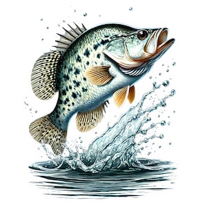 Imágenes prediseñadas de pez perca / 12 archivos JPG de alta calidad / Impresionante paquete de imágenes de pez perca / Arte de peces de agua dulce / Imprimibles / Uso comercial