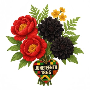 Clipart Juneteenth, 12 modèles de haute qualité, Juneteenth PNG Bundle, histoire des Noirs Png, cadeaux pour la fête de la liberté, fleurs Juneteenth, usage commercial