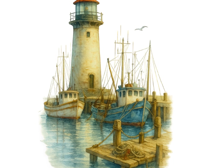 36 Vintage Lighthouse Blueprint Illustrations | Digital Architectural ...