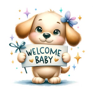Welcome Baby Clipart - 12 JPG di alta qualità - Baby Shower - Decorazioni per la cameretta dei bambini, creazione di biglietti, artigianato digitale in carta, licenza commerciale