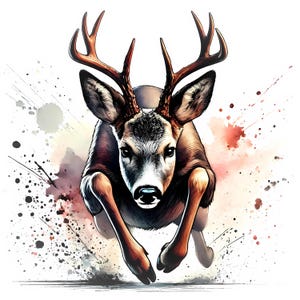Reh Clipart | 12 hochwertige JPGs | Elegantes Reh Clipart Bundle | Wildtiere Kunst | Natur Kunst | Drucksachen | Kommerzielle Nutzung