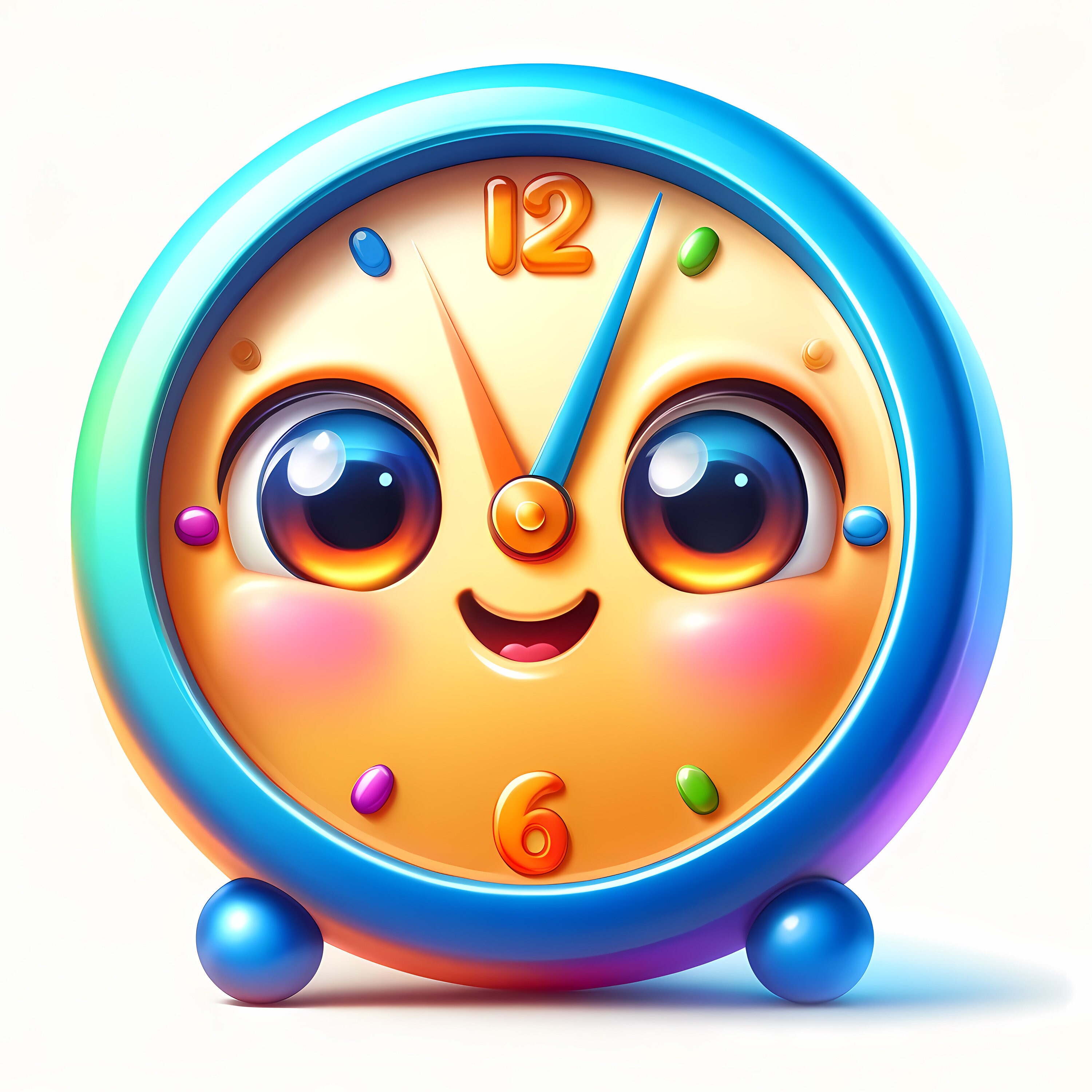 Cute Clock Clipart | Whimsical Nursery Decor (JPG Digital Download ...