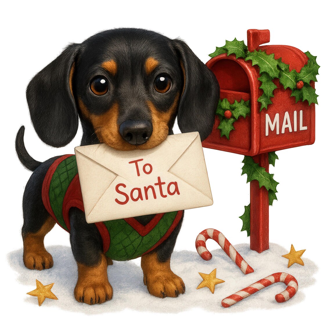 Christmas Dachshund Clipart Bundle: Holiday Wiener Dog PNG (instant ...