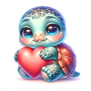 Clipart babyschildpad - 11 hoogwaardige jpg's - schattige babyschildpad clipartbundel - kunst aan de muur - kinderkamerkunst - printables - commercieel gebruik