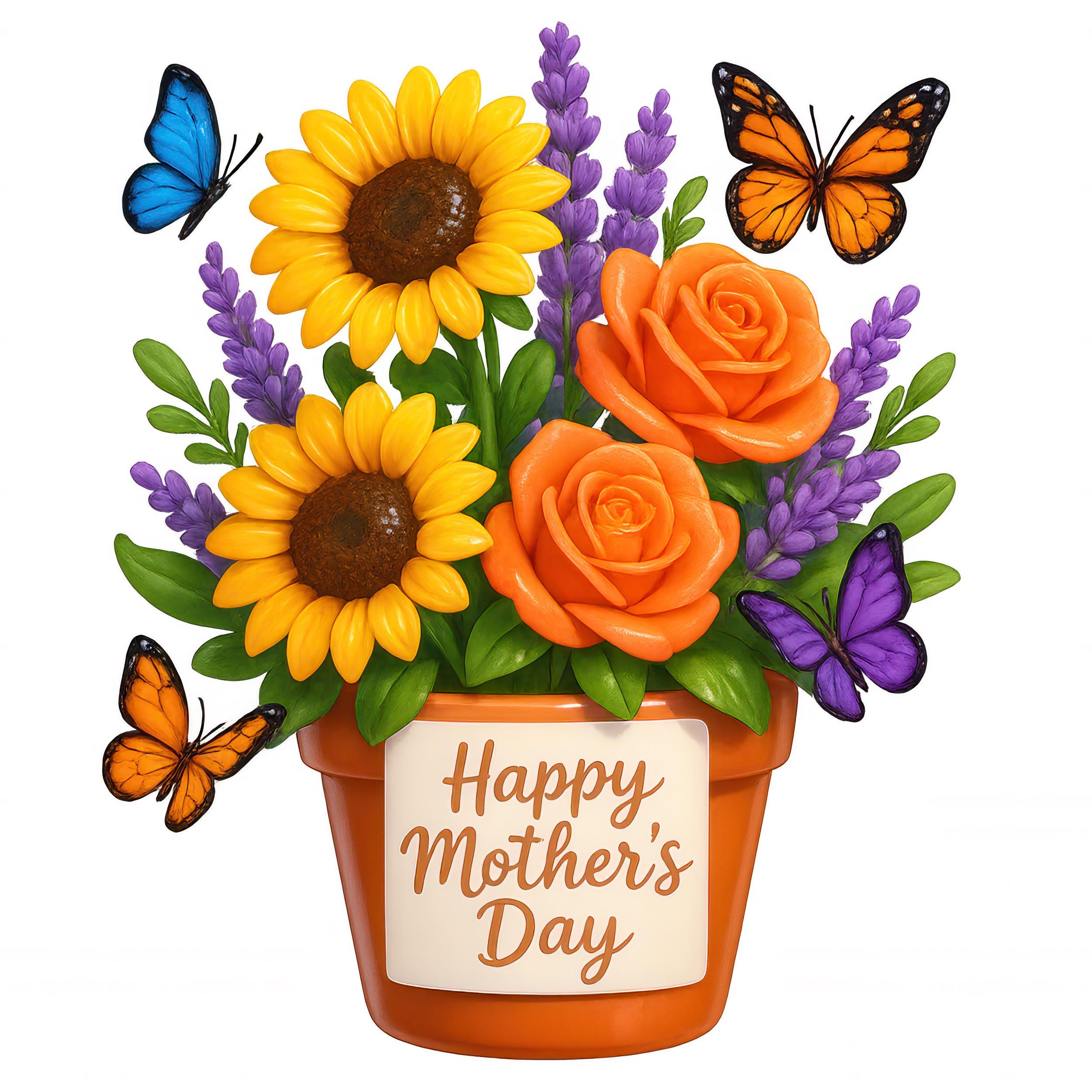 Mother's Day Flowerpot Clipart: Floral PNG Set of 12 (digital Download ...