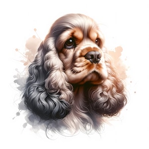 Cocker Spaniel Clipart - 10 High-Quality JPGs - Clipart Bundle - Cute Pet Artwork - Card Making - Paper Craft - Commercial Use