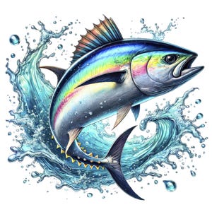 10 PNG, Tuna Fish Clipart | Tuna Clipart Bundle | Wall Art | Marine Life | Ocean Wildlife Art | Underwater | Printables | Commercial Use.