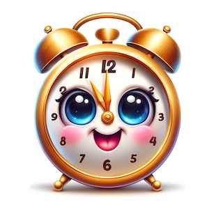 Reloj lindo / 12 imágenes JPG de alta calidad / Paquete de imágenes de reloj lindo / Decoración infantil / Arte mural / Imprimibles / Uso comercial
