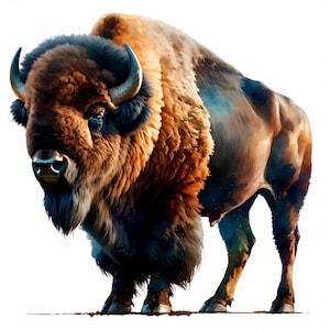 Clipart di bisonte americano / 11 JPG di alta qualità / Pacchetto di clipart di bisonte / Arte della fauna selvatica / Lavori di carta / Stampe digitali / Uso commerciale