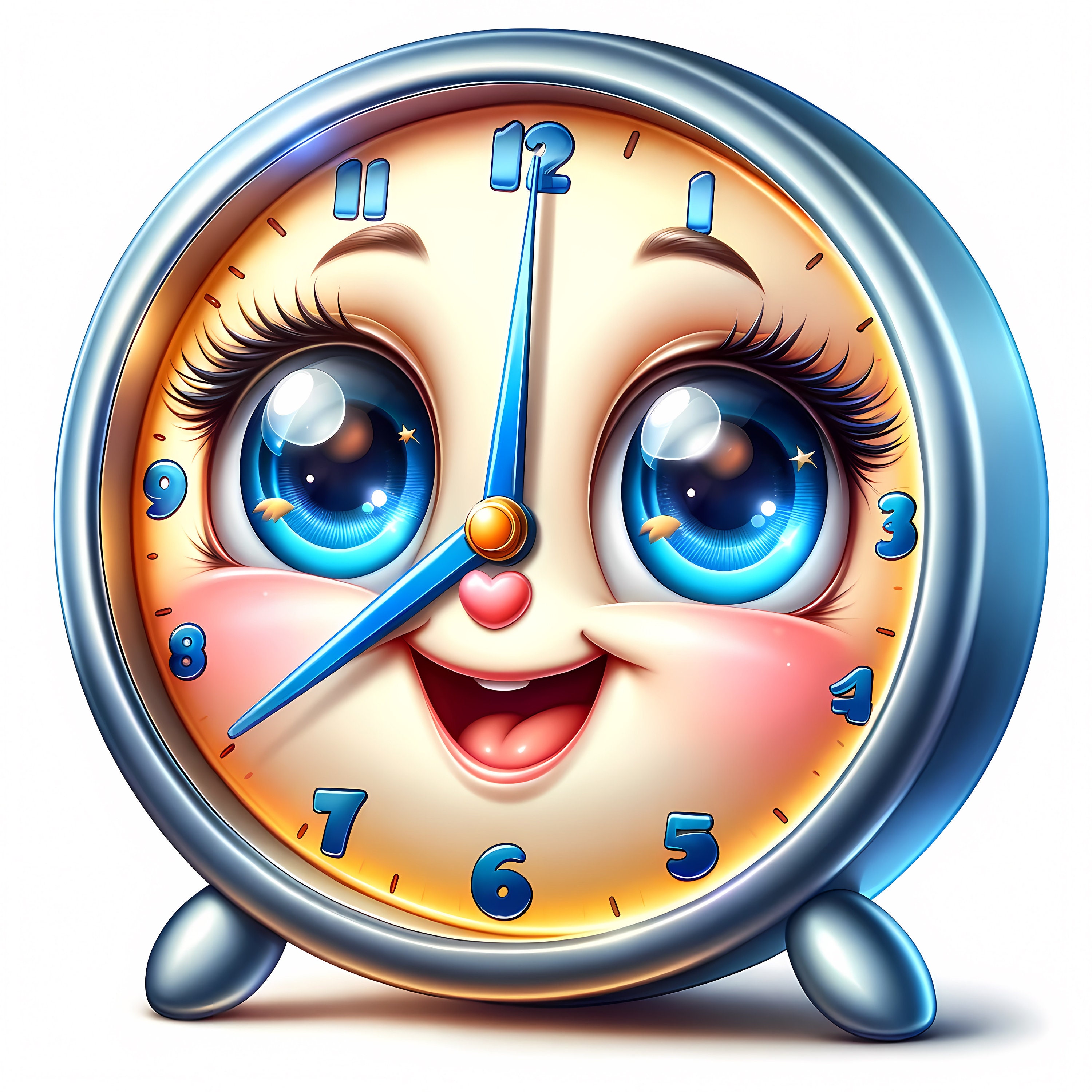 Cute Clock Clipart | Whimsical Nursery Decor (JPG Digital Download ...
