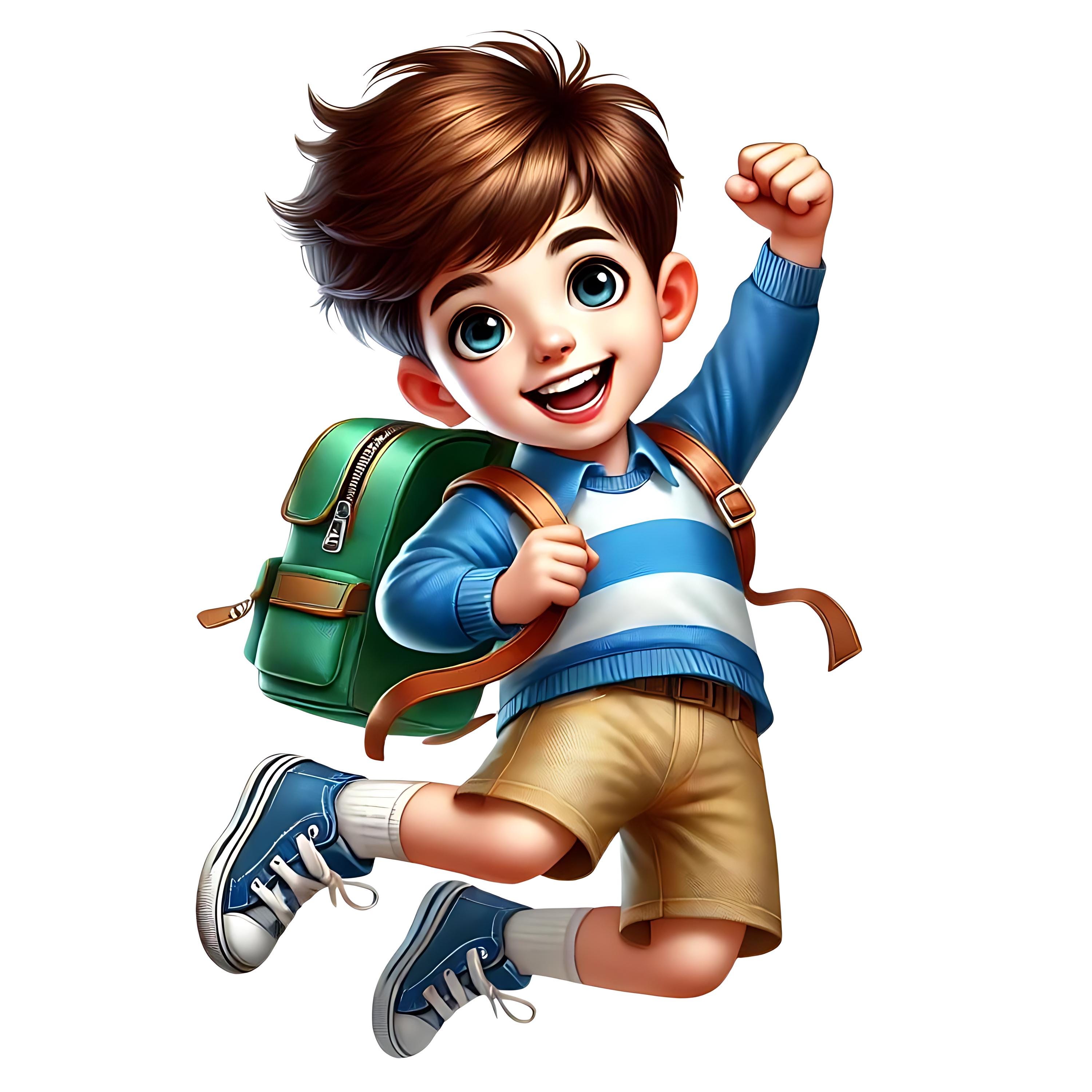 Back to School Boys Clipart | 11 High-Quality JPGs | Cute School Boys Clipart Bundle | First Day of School | Printables | Commercial Use