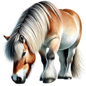 Cheval des fjords norvégiens des cliparts | 12 fichiers JPG de haute qualité | Lot de cliparts élégants chevaux du fjord | Art équin | Imprimables | Utilisation commerciale