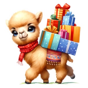 Clipart di cammelli carini / 12 JPG di alta qualità / Adorabile pacchetto di cammelli carini / Arte murale per bambini / Arte con animali per la cameretta dei bambini / Materiali stampabili / Uso commerciale