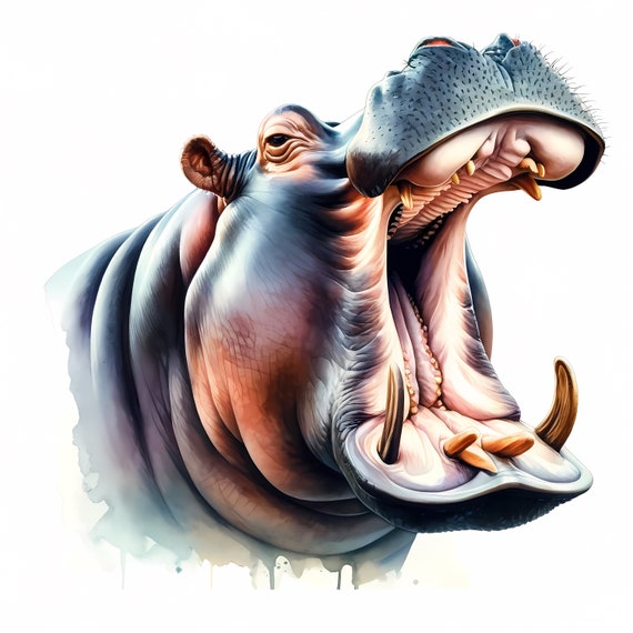 Hippo Clipart Bundle – High-Quality JPGs for Commercial Use (Digital Download)