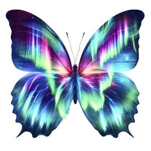 Aurora Butterfly Clipart - 12 design di alta qualità - Bundle di clipart di farfalle Aurora colorate, arte delle farfalle, stampabili, uso commerciale