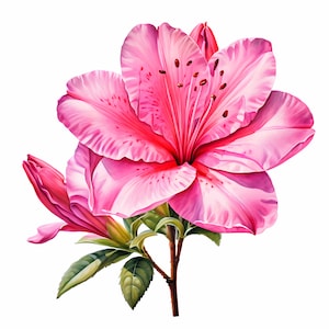 Azalea bloem clipart | 10 hoogwaardige JPG's | Clipartbundel | Muurkunst | Knutselen | Digitale afdrukken | Commercieel gebruik