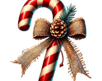 Festive Candy Cane Christmas Clipart Bundle (12 JPG Digital Download, Commercial Use)