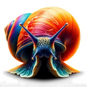 Bundle de cliparts escargot - 12 fichiers JPG de haute qualité - Clipart escargot vif - Art de la nature - Art fantaisiste - Imprimables - Usage commercial