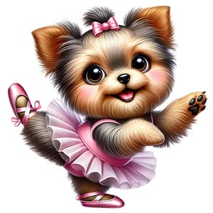 Welpe Ballerina Clipart | 11 hochwertige JPGs | Niedliche Ballett Hund Clipart | Hundeliebhaber | Lustiger Hund | Drucksachen | Kommerzielle Nutzung