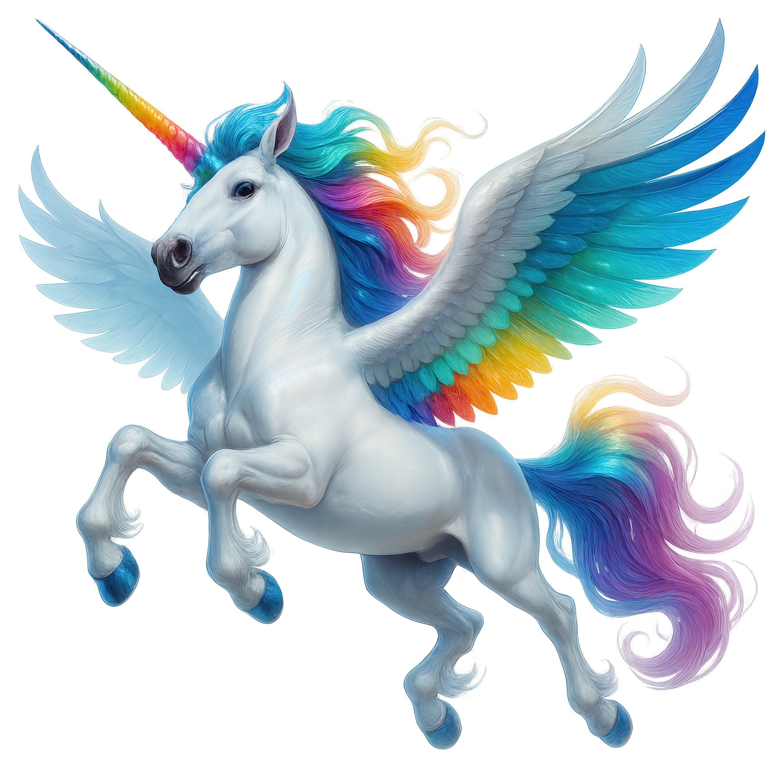 Flying Unicorn Clipart PNG Bundle: Fantasy Illustration for Sublimation ...