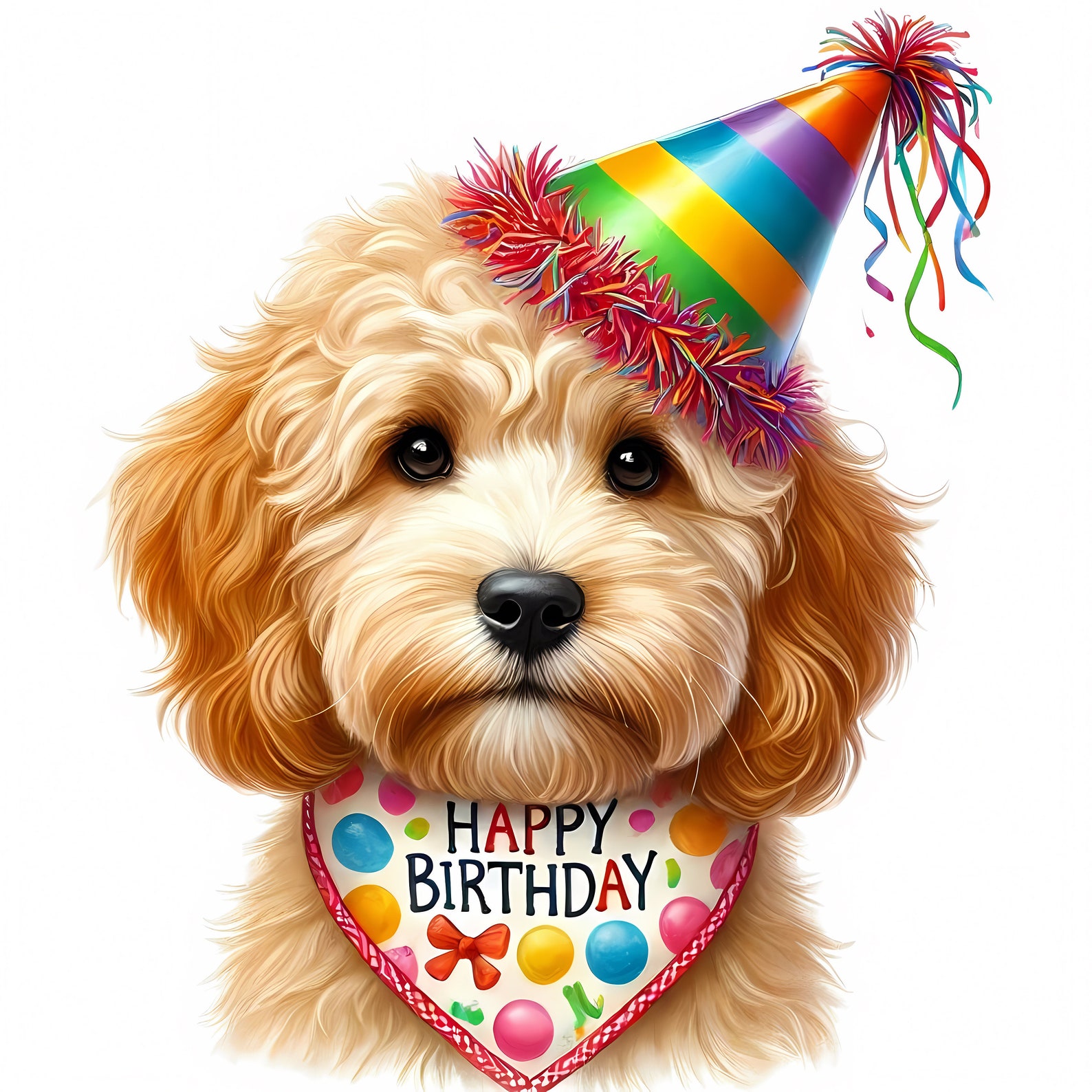 Party Cockapoo Cockapoo Birthday Clipart | Party Dog Art 11 Jpgs (commercial Use) - Etsy