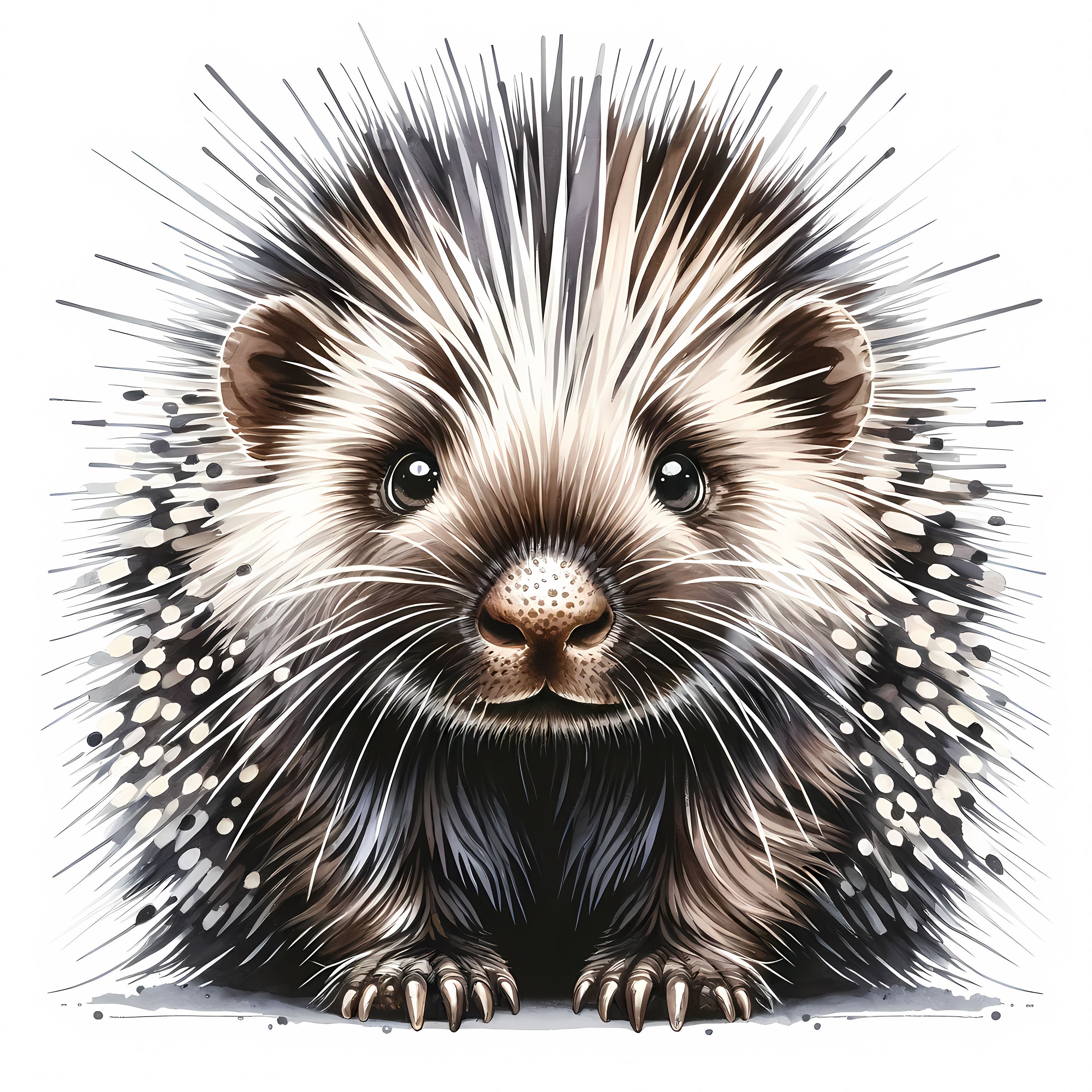Porcupine Clipart | 10 High-Quality JPGs | Cute Clipart Porcupine Bundle | Nursery Art | Wall art | Printables | Commercial Use