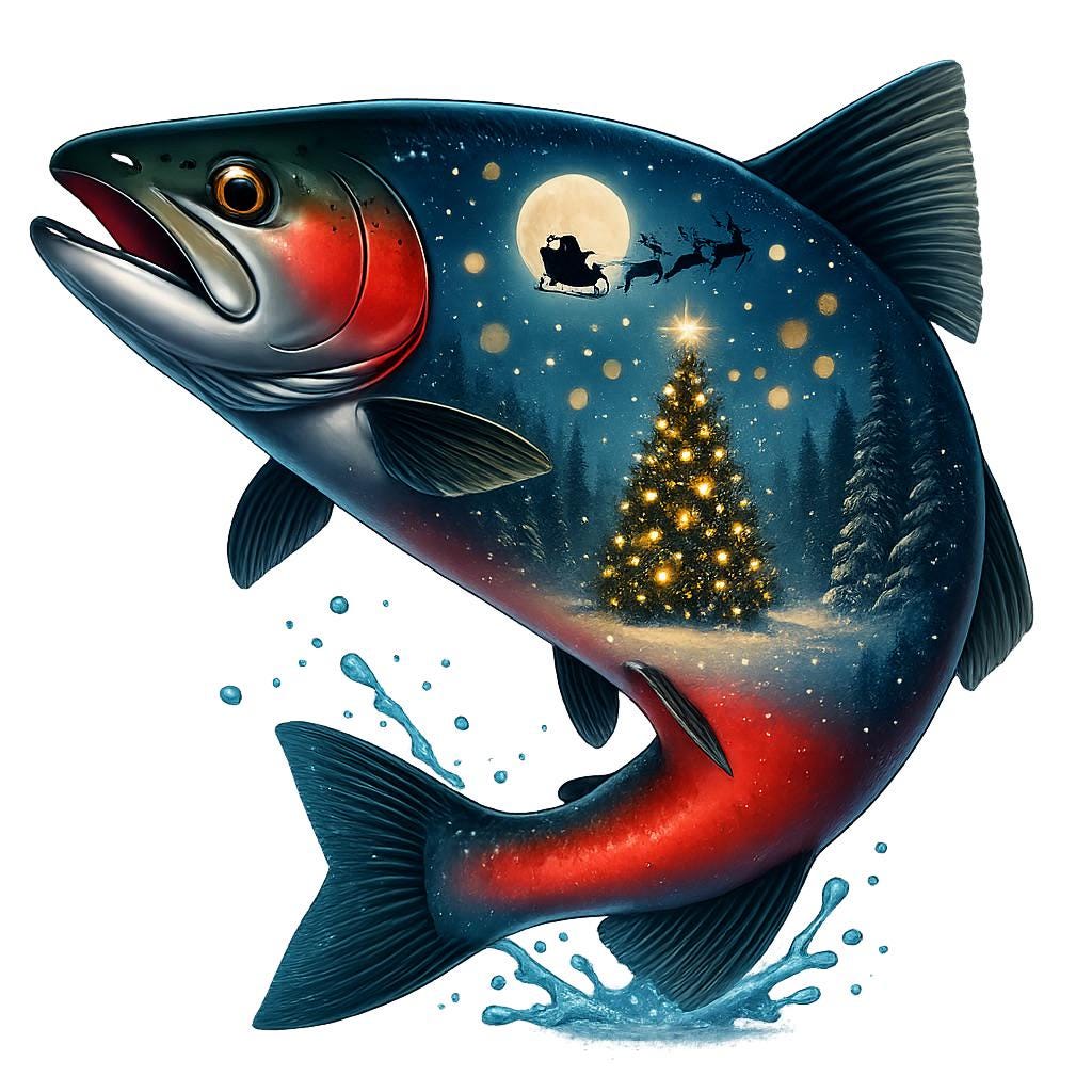 Spring Festive Fish 10 PNG, Christmas Fish Clipart: Festive Holiday Fish Designs (digital ...