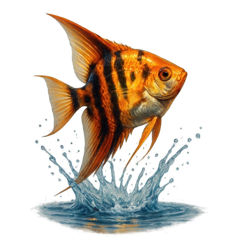 Angelfish Clipart Bundle: Tropical Fish Graphics, Digital Download, PNG ...