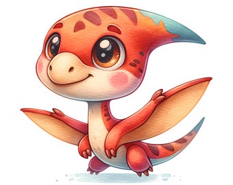 Cartoon Dinosaur Clipart - Nursery Art (Digital Download)