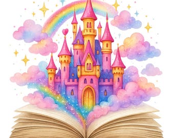 Open Book Castle Clipart Bundle: Fantasy Storybook PNGs (Digital Download)