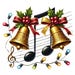 12 Festive Music Note Clipart: Holiday Musical Art PNG (digital ...