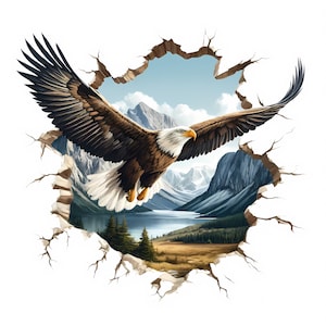 Adler 3D Clipart | 12 hochwertige JPGs | Majestätisch Adler Clipart Bundle | Wandkunst | Vogel Kunst | Drucksachen | Kommerzielle Nutzung