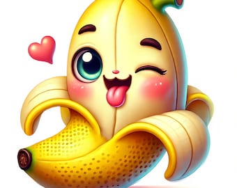 Clipart di banane carine / 11 JPG di alta qualità / Adorabile bundle di clipart di banane carine / Arte della frutta / Arte per bambini / Materiali stampabili / Uso commerciale